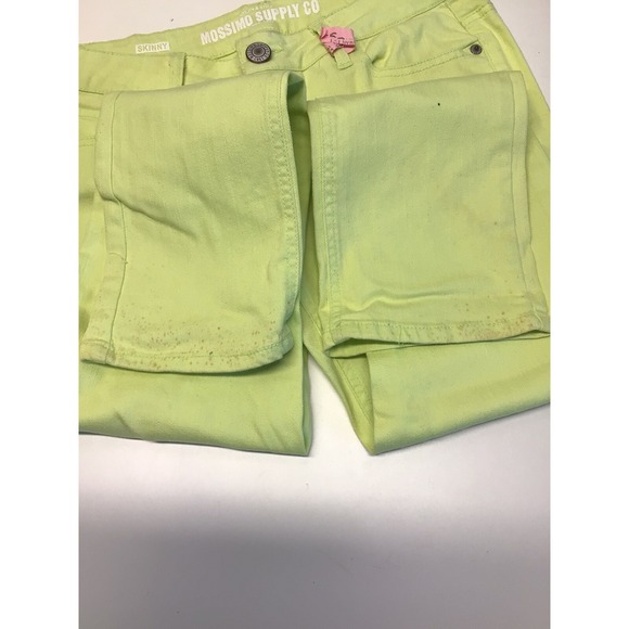 Mossimo Supply Junior's Women's Size 9 32x26 Skinny Lime Green Stretch Jeans - Picture 6 of 7